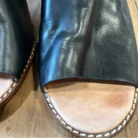 Madewell Finch Mule Sandal Women’s 9 Black Leather Open Toe High Heel - Picture 4 of 12